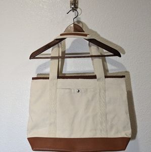NWOT Canvas and Vegan Leather Avon Tote Bag